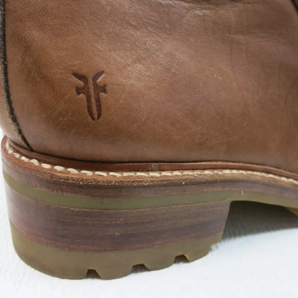 Frye Oil Tanned Leather Boots Zippered British Tan Men's Footwear Comfort Sz16 D - Picture 2 of 8